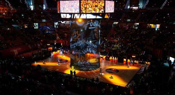 Interior del Buesa Arena preparado para la Final Four
